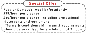 Get Regular Domestic weekly/fortnightly Special Offer